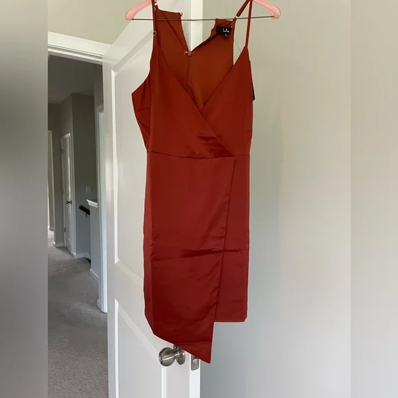 Lulus | Dresses | Brand New Lulus Lil Burnt Orange Satin Dress Cute Perfect  For Summer | Poshmark